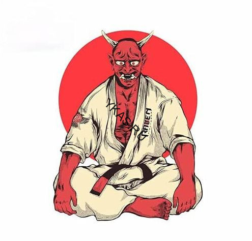 Наклейка  Дьявол в кимоно  18x16см