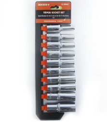 DC Набор торцевых головок (пластиковый холдер) 1/2" 10 предметов (длинные)