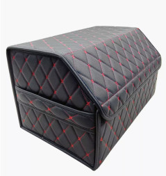 Сумка органайзер в багажник «M» 50/35/25 черный/шов красный (без картона, на оргалите)