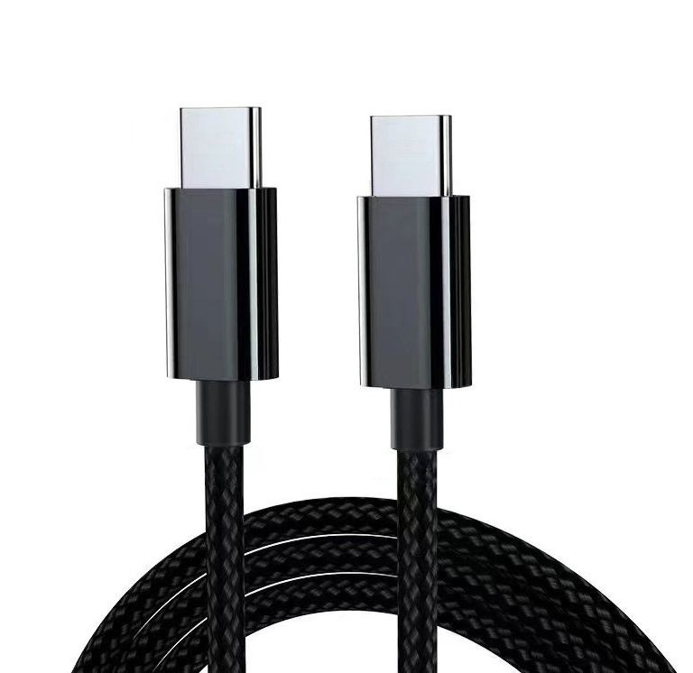 Кабель  Type-C - Type-C  (2м) 60W тканевый, черный