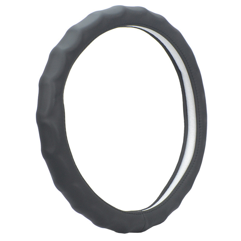 Оплетка на руль   Carlife  "Wave" М,  Чёрный/Чёрный ребристая