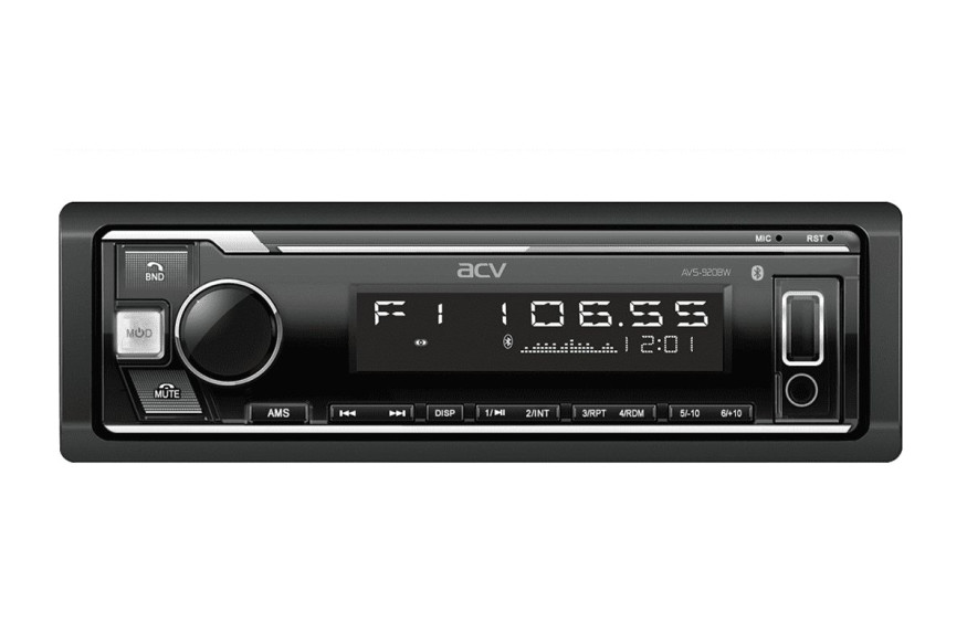 Автомагн.  ACV-920BW  (красный)  USB/SD/FM ресивер Bluetooth (со съемной панелькой)