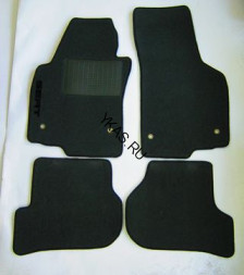 Коврики текстильн. Seat Leon с 2005г- /компл.4шт./осн.резин.