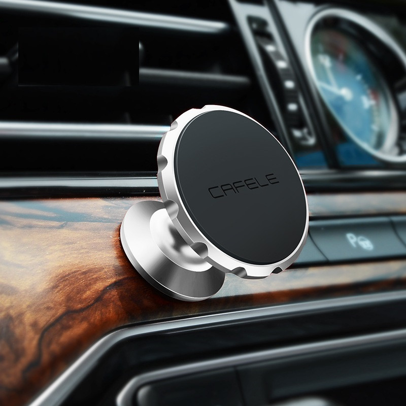 Держатель телефона Cafele  на торпеду (скотч двухсторонний) (усиленный магнит) Серебро