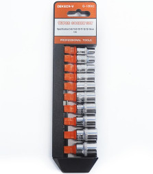 DC Набор торцевых головок (пластиковый холдер) 1/4" 10 предметов (короткие)