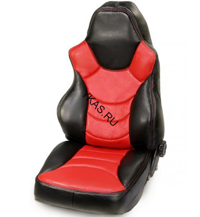 Авточехлы  Экокожа  Hyundai Solaris  седан  с 2010-2014г- черный-красный  (раздел.) PILOT  RECARO