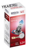 Автолампа BREVIA  12V  H3  55W PK22s Power Ultra+60% CP (карт.1шт)