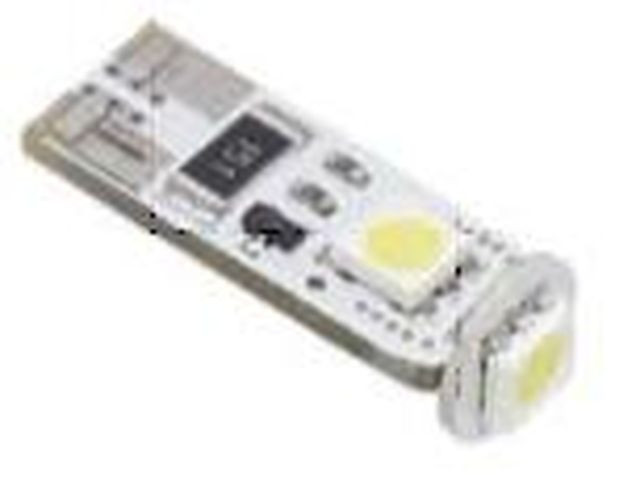 Маяк Cвет-од 12V  T10  3 SMD  (5050) 360*  CANBUS (обманка)   SUPER WHITE  (бл.2шт)