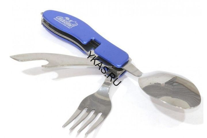 Набор столовых приборов "СЛЕДОПЫТ", в чехле (ложка, вилка, открывашка), в коробке