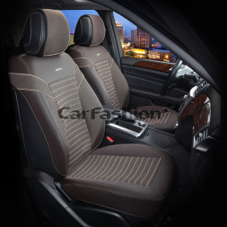 Накидки Фронт  «CHESTER»  Коричневый/Коричневый/Бежевый  (экокожа)