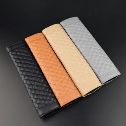 Накладка на ремень безопасности экокожа ромб бежевый (2шт.)