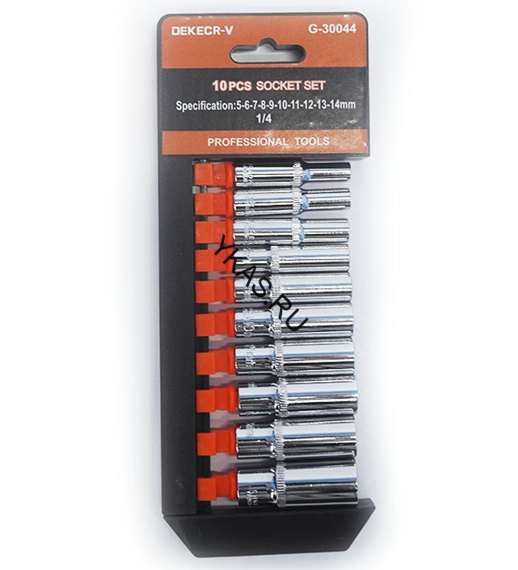 DC Набор торцевых головок (пластиковый холдер) 3/8" 9 предметов (длинные)