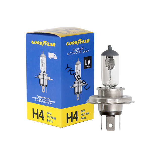 Автолампа GOODYEAR  24V  Н4  75/70W  P43t  (картон)