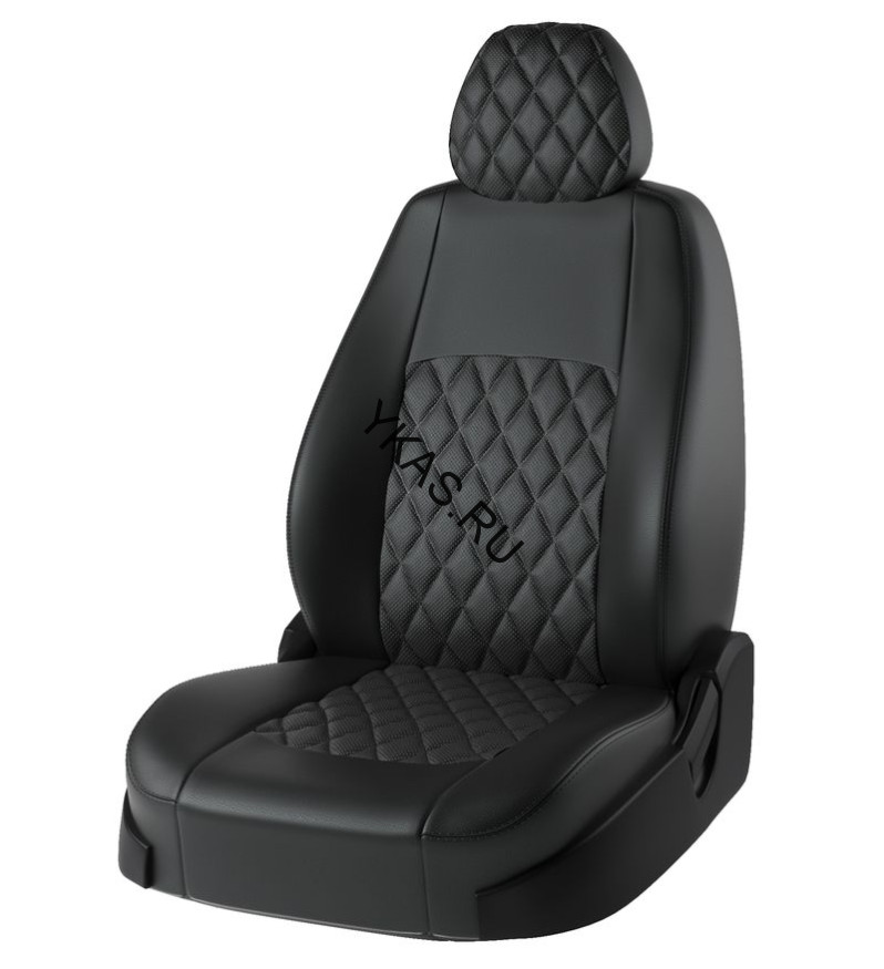 Авточехлы  Экокожа  Mazda CX 5 II  с 2017г-  черный  РОМБ