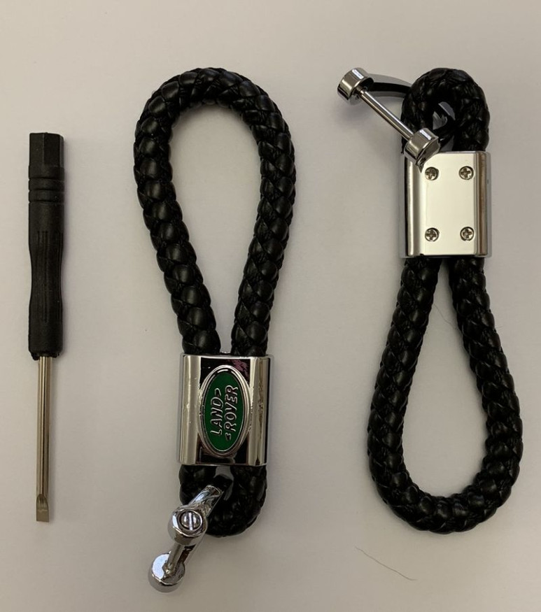 Брелок кожа плетенная  LAND ROVER  Черный