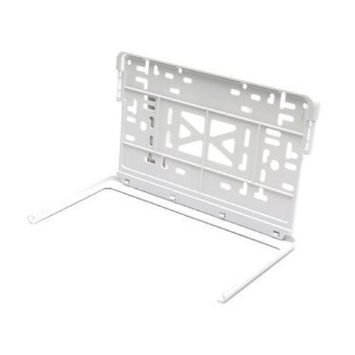 Рамка номера пластик  Белая с защелкой КВАДРАТНАЯ  для автомобиля нового образца ГОСТ (296х192мм)