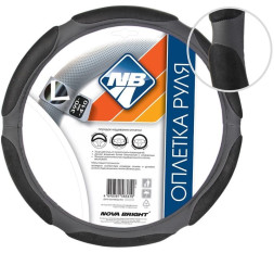 Оплетка  на руль  Nova Bright  38687 - L  экокожа, спонжевая, черная