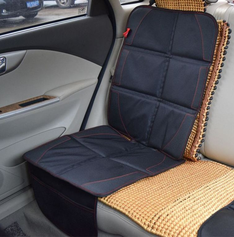 Защитная накидка Carlife, 12мм. под  детское кресло, на сиденье и спинку,  черный с красной ниткой