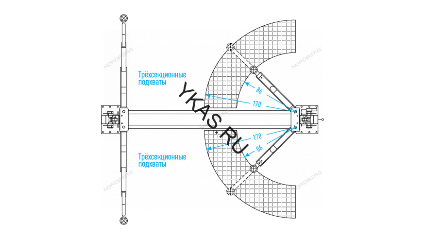 Двухстоечный подъемник Nordberg N4122H1M-5T с верхней синхронизацией
