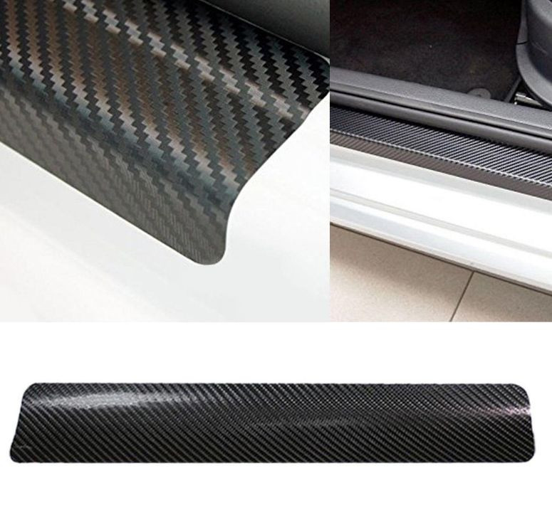 Наклейки защитные на пороги  карбон серый (60см-2шт; 40см-2шт.)  4шт.  Без надписи