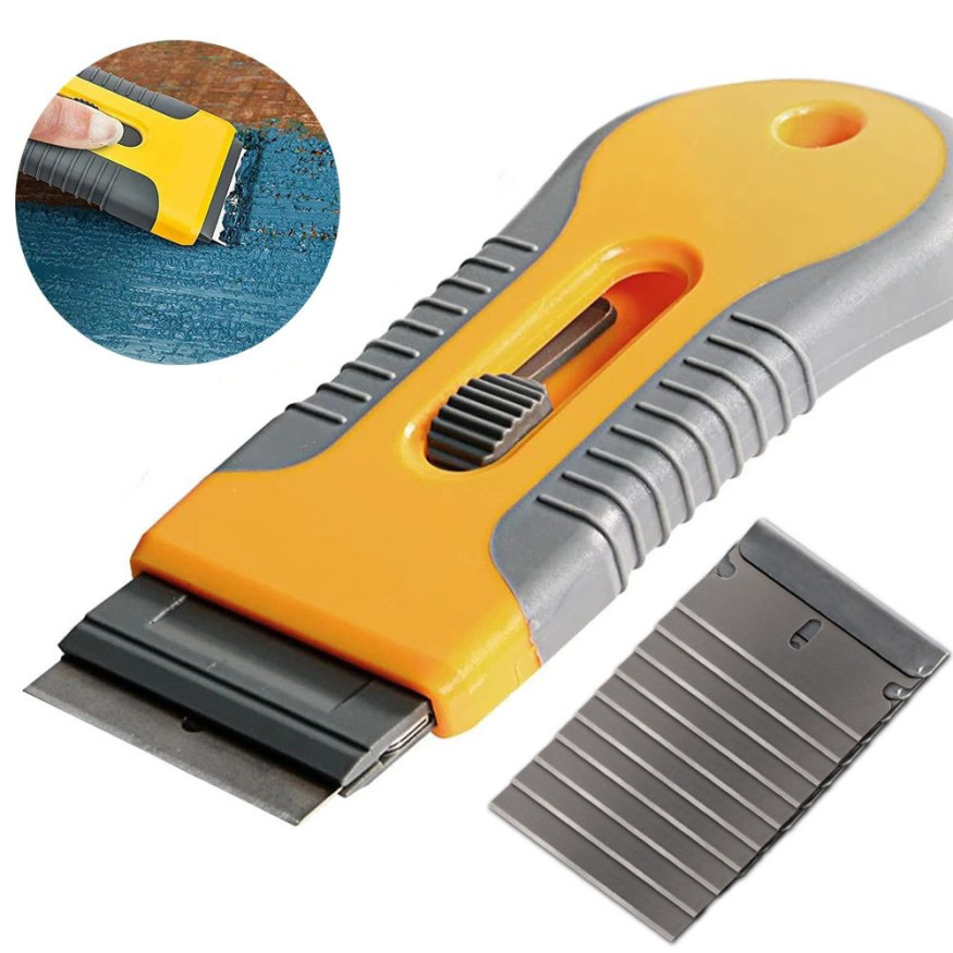 Нож для удаления пленки, клея, жвачки (выдвижной) оранжевый