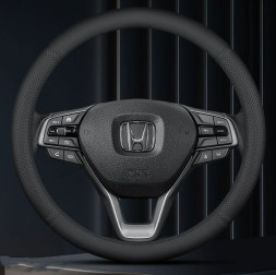 Оплетка на руль Carlife - М, Чёрный/Чёрный с перфорацией (№2)