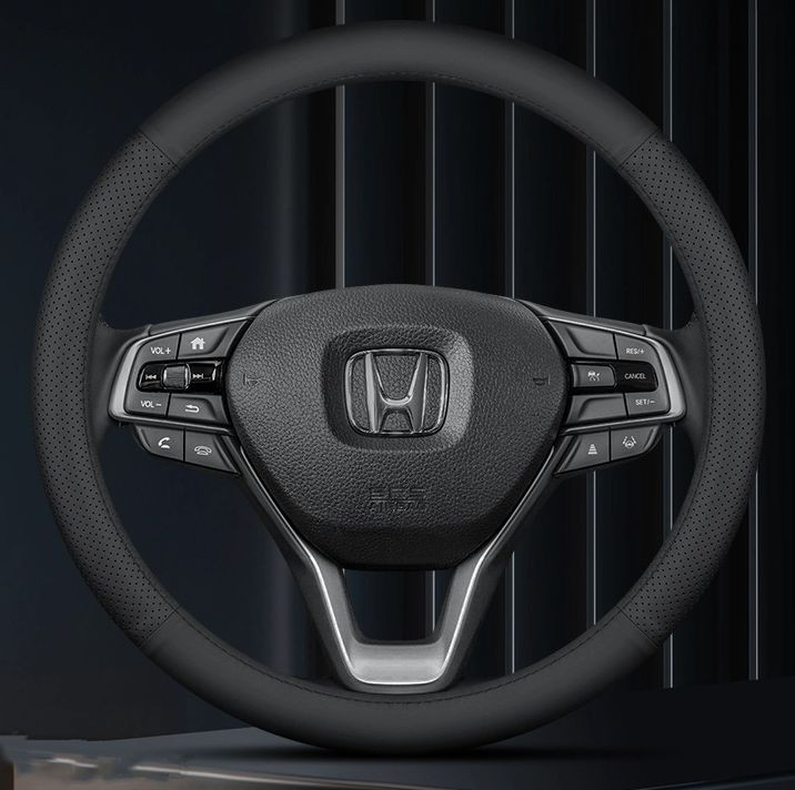 Оплетка на руль   Carlife  - М,  Чёрный/Чёрный с перфорацией (№2)