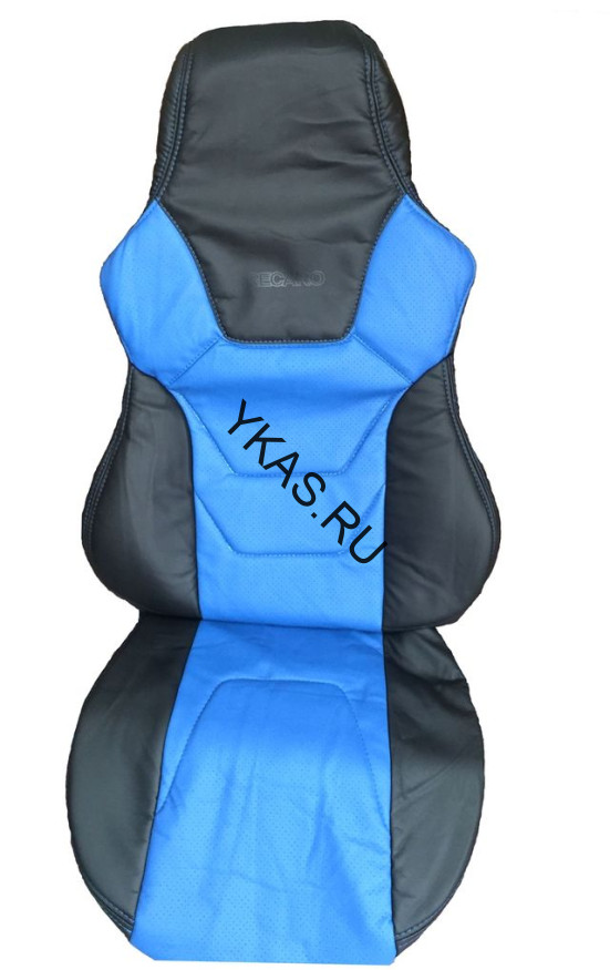 Авточехлы  Экокожа  Hyundai Solaris  седан  с 2010-2014г- черный-синий  (раздел.) PILOT  RECARO