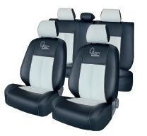 Авточехлы  Экокожа  Toyota Camry VII с 2012г-  черный-серый