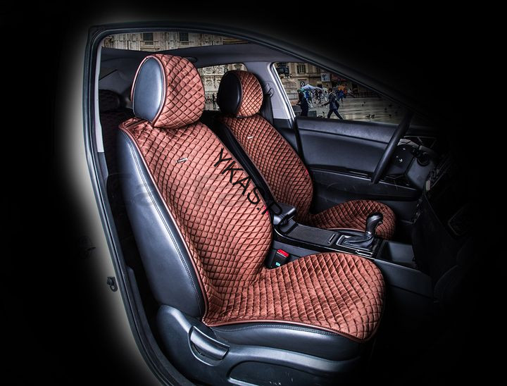 Накидки Фронт  «CITY»  Кофе/Кофе  (велюр премиум класса/экокожа)