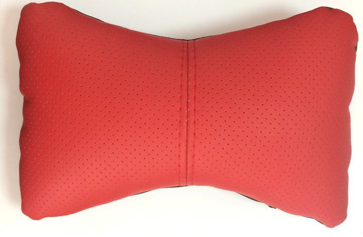 Подголовник-подушка "ЭКОКОЖА" черный/красный/красный