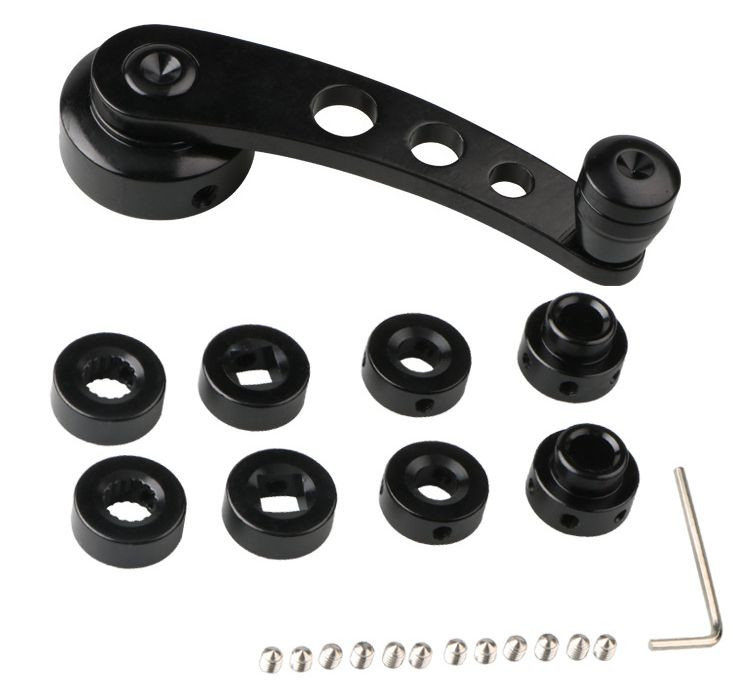 Ручка  стеклоподьёмника Carlife алюминий, черный 11см (к-т 2 шт)