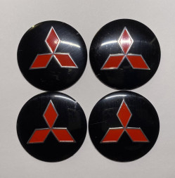 Этикетки на диски (метал) диам. 56,5мм. "MITSUBISHI" черный (4 шт.)