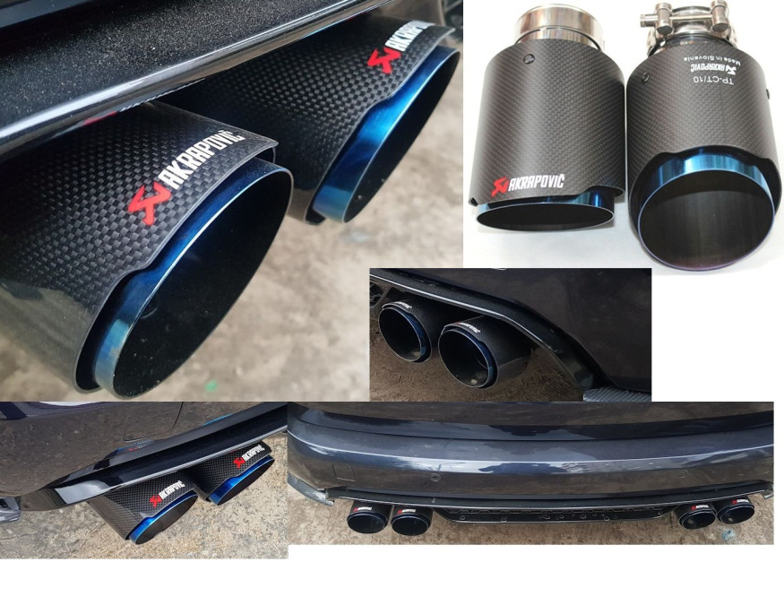 Насадка на глушитель  Akrapovic (диаметр входа: d=60мм, диаметр насадки: d=76мм) Карбон