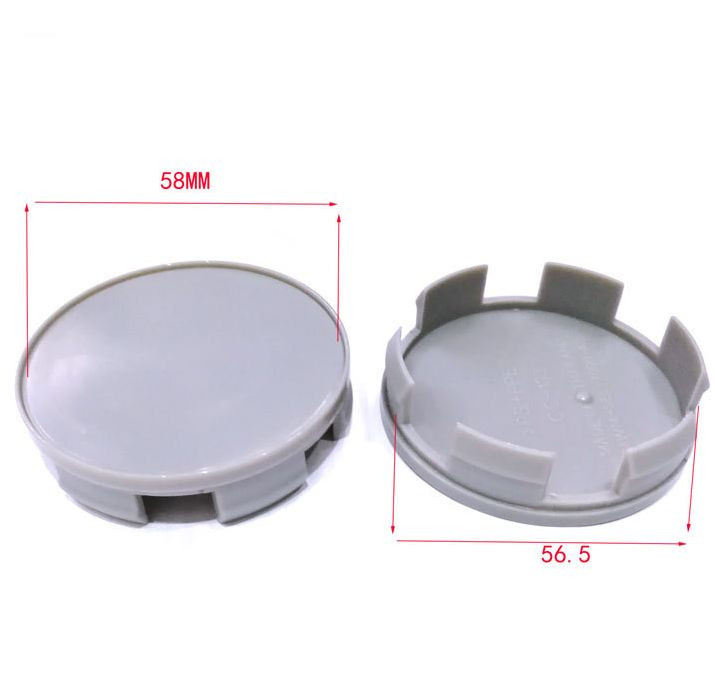 Заглушка (колпачок) на литой диск D58, наружн. d=58мм, внутр d=56,5мм. серый