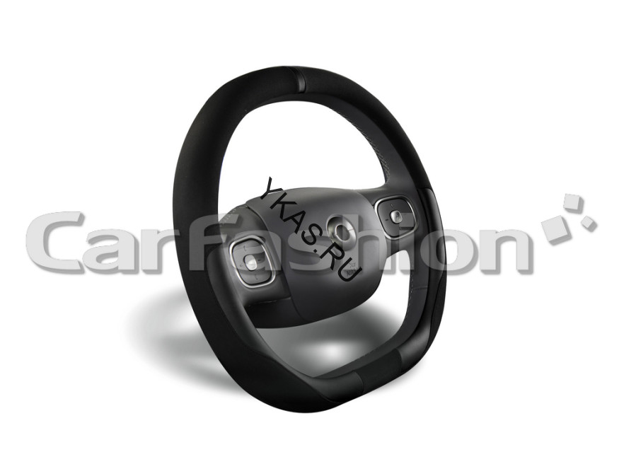 Оплетка на руль   CF  DRIVE - М, Чёрный/Чёрный (со скошенным низом) (искусственная замша/экокожа)