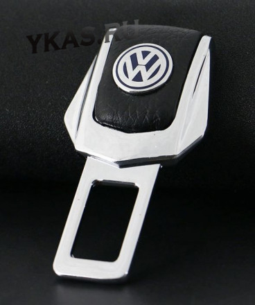 Блокировка ремня безопасности металл +кожа  &quot;VW&quot;  2шт.