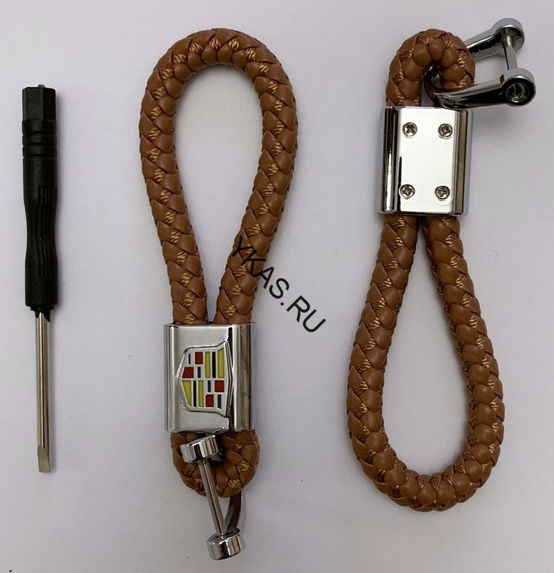 Брелок кожа плетенная  AMG  Коричневый