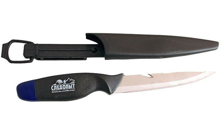 Нож разделочный "СЛЕДОПЫТ" нетонущий, дл. клинка 135 мм, в чехле