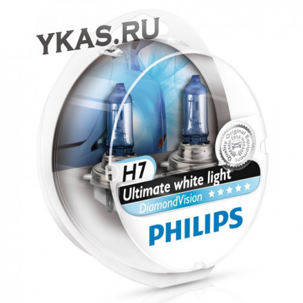 Автолампа Philips 12V   H7    55W  PX26d  Diamond Vision 5000K SQL  Set 2 pcs.