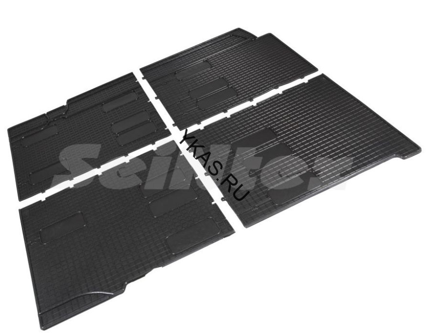 Коврики резиновые   VW T5  2-3 ряд 2003-2015г. СЕТКА