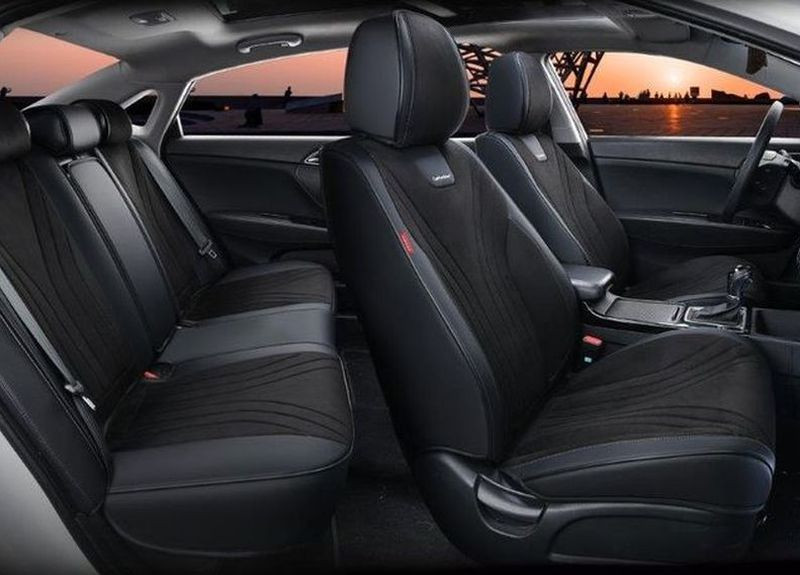 Чехлы  «5D» PREMIUM каркасные «LEGION PLUS» Черный/Черный/Т.Серый  (перфорация/экокожа/нубук)