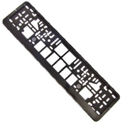 Рамка номера пластик  Черная без надписи с защелкой