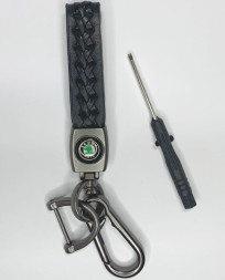 Брелок кожа LUX  SKODA  Черный