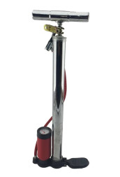 Насос ручной с доп. цилиндром и манометром, хромированный