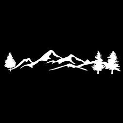 Наклейка "Горы",  100х20см белый