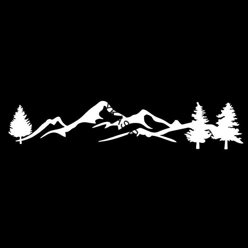Наклейка "Горы",  100х20см белый