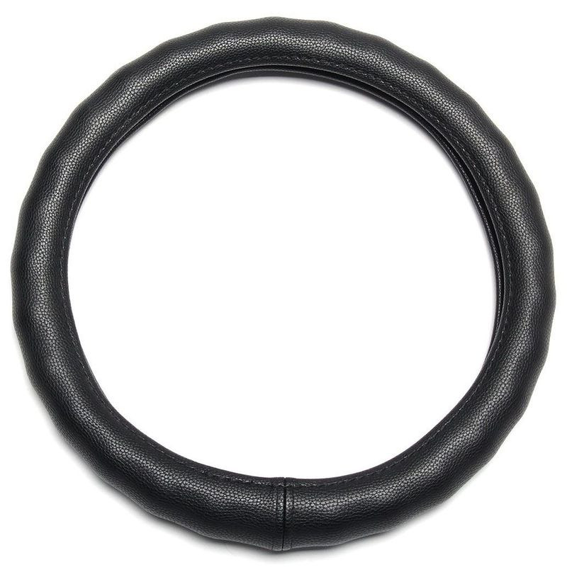 Оплетка на руль  DC  STANDART M  косточка экокожа черная с красной строчкой