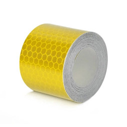 Отражатель лента на липкой основе 300см x 5см  самоклей. Желтый