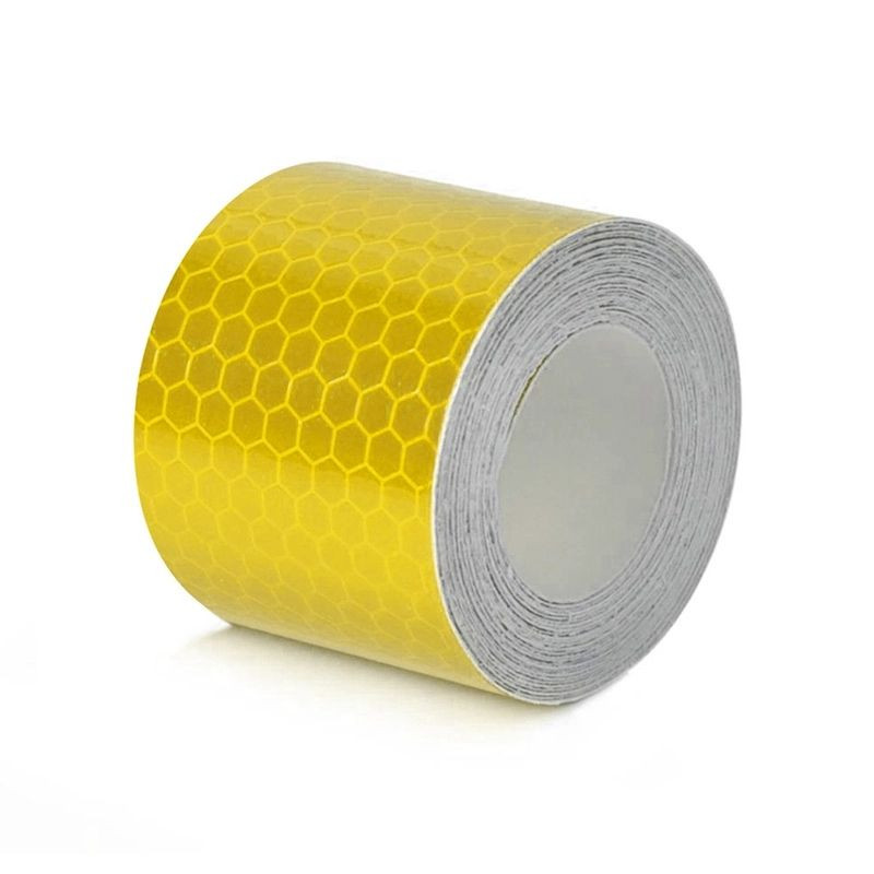 Отражатель лента на липкой основе 300см x 5см  самоклей. Желтый